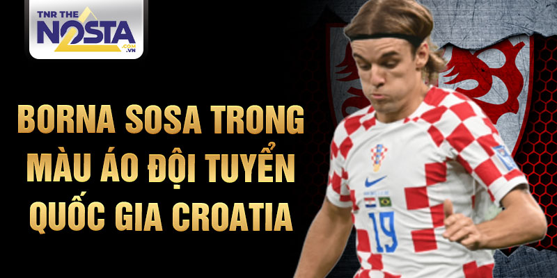 Borna Sosa trong màu áo đội tuyển quốc gia Croatia